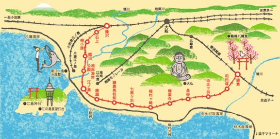 江ノ電　散策マップ